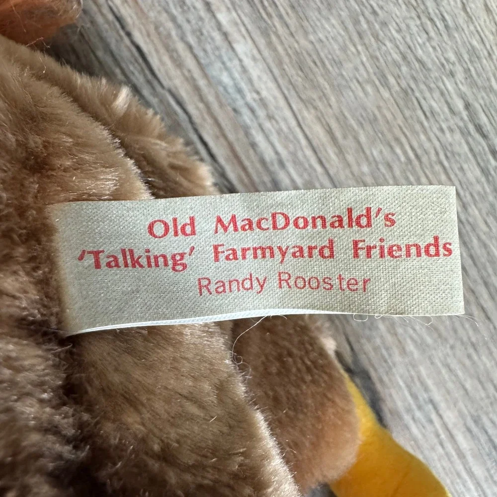 Metacom‎ Old MacDonalds Talking Farmyard Friends Randy Rooster Brown Plush Toy